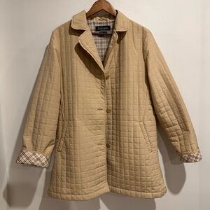 APROPOS‎ Vintage Beige Quilted Preppy Old Money Tartan Jacket L